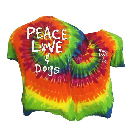 Peace Love Dogs Tie Dye Short Sleeve T-Shirt