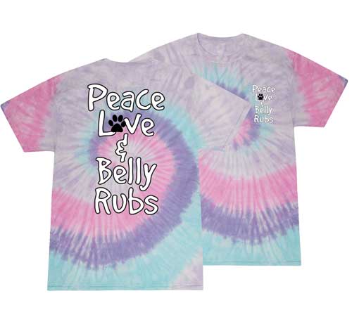 Peace Love Belly Rubs Tie Dye Short Sleeve T-Shirt