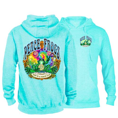 Peace Frogs Hop In Adult Pullover Hooded Sweatshirt