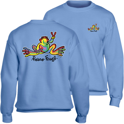 Peace Frogs Retro Adult Crewneck Sweatshirt