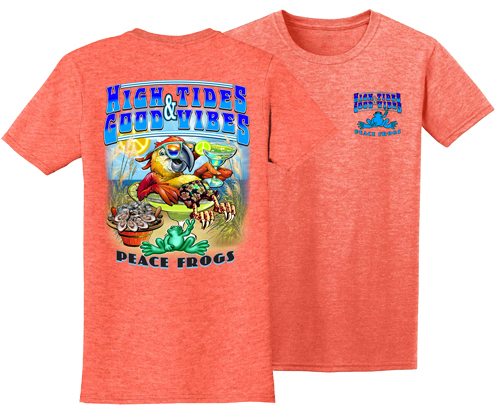 Product Image of Peace Frogs Adult High Tides & Good Vibes Short Sleeve T-Shirt