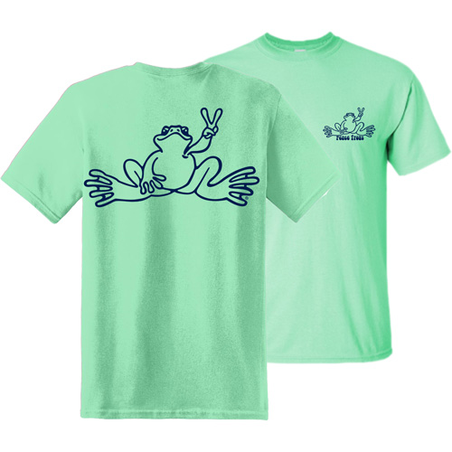 Peace Frogs Adult Navy Outline Frog Short Sleeve T-Shirt