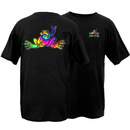 Peace Frogs Adult Neon Tie-Dye Fill Frog Short Sleeve T-Shirt