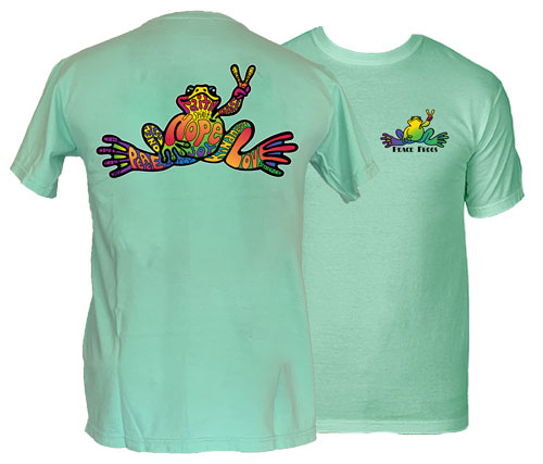 Peace Frogs Adult Hope Frog Garment Dye Short Sleeve T-Shirt
