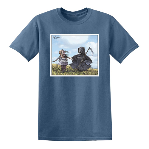 Product Image of Michael de Adder Designs Anti Vaxer Indigo Blue Short Sleeve T-Shirt