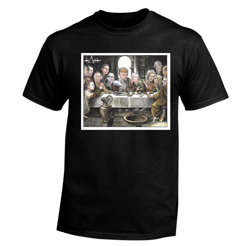 Product Image of Michael de Adder Designs Last Supper Black Short Sleeve T-Shirt