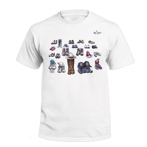 Product Image of Michael de Adder Designs Canada Shoes White Short Sleeve T-Shirt