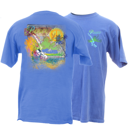 Peace Frogs Adult Peace Surfer Garment Dye Short Sleeve T-Shirt