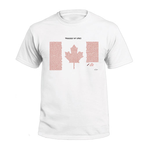 Product Image of Michael de Adder Designs Canada Tragically Hip White Short Sleeve T-Shirt