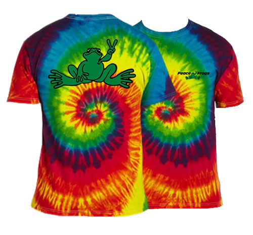 Product Image of Peace Frogs Green Frog Tie Dye Spiral Short Sleeve T-Shirt