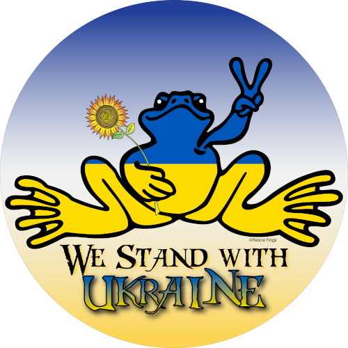 Peace Frogs Stand with Ukraine Sticker