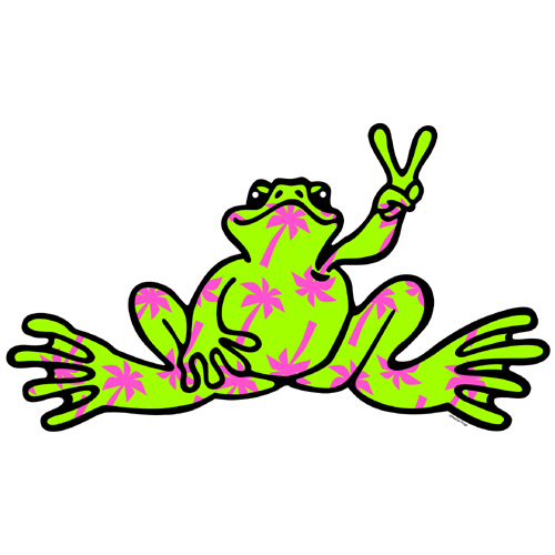 Peace Frogs Palm Tree Fill Sticker