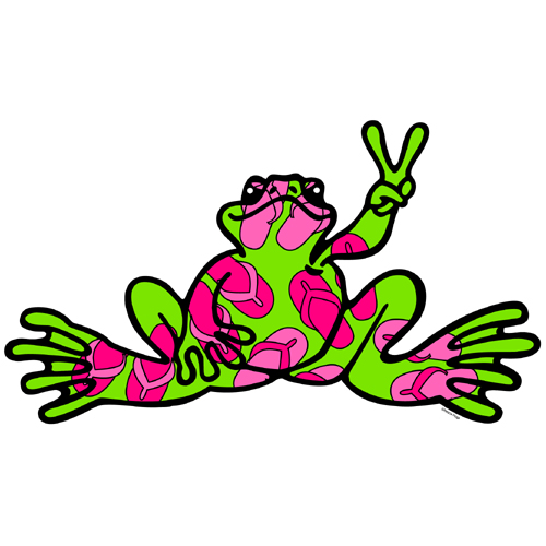Peace Frogs Flip Flop Fill Sticker