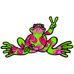 Peace Frogs Flip Flop Fill Sticker