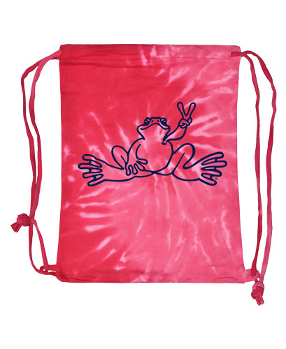 Peace Frogs Tie Dye Sweatshirt Cinch Bag