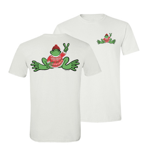 Product Image of Peace Frogs Adult Christmas Sweater Frog Short Sleeve T-Shirt