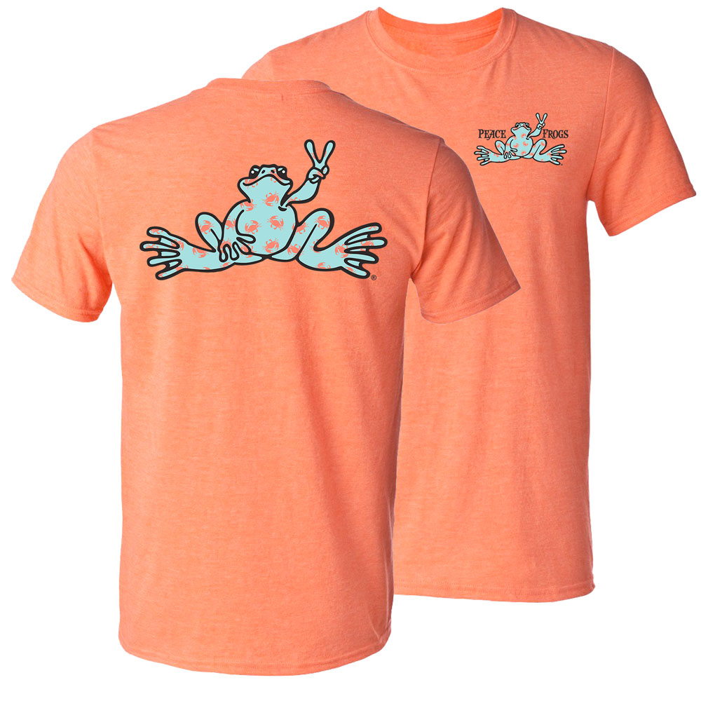 Peace Frogs Adult Crab Fill Frog Short Sleeve T-Shirt
