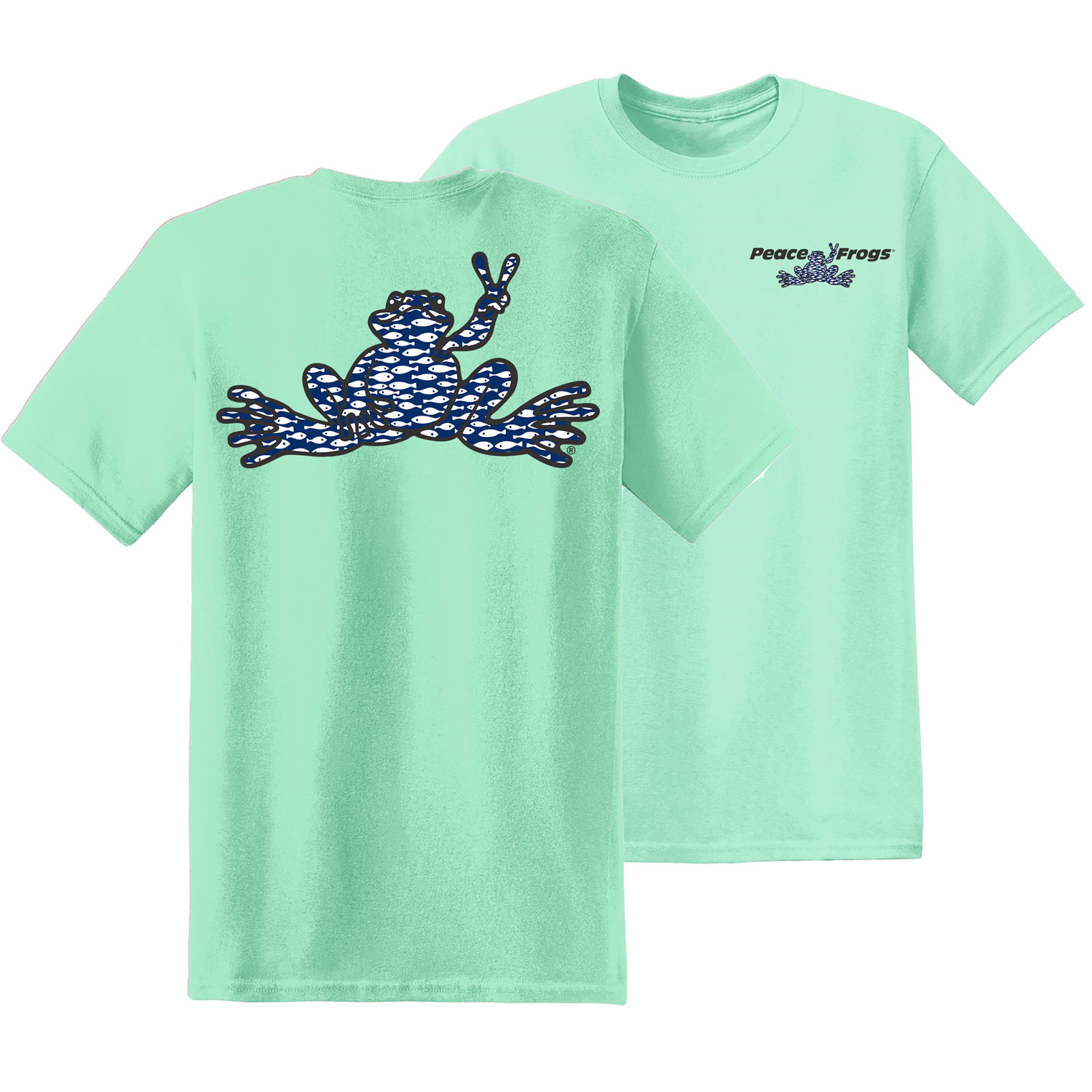 Product Image of Peace Frogs Adult Fish Fill Frog Short Sleeve T-Shirts