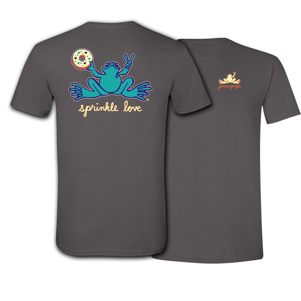 Product Image of Peace Frogs Adult Sprinkle Love Donut Frog Short Sleeve T-Shirt