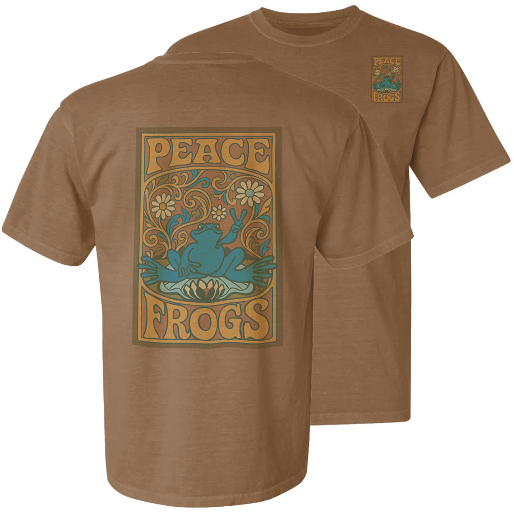 Peace Frogs Poster Frog Short Sleeve T-Shirt