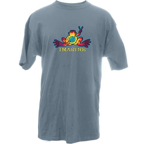 Peace Frogs Adult Imagine Frog Short Sleeve T-Shirt