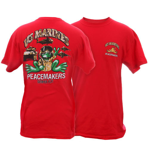 Product Image of Peace Frogs Adult US Marines Short Sleeve T-Shirt