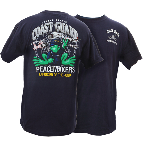 Peace Frogs Adult US Coast Guard Short Sleeve T-Shirt