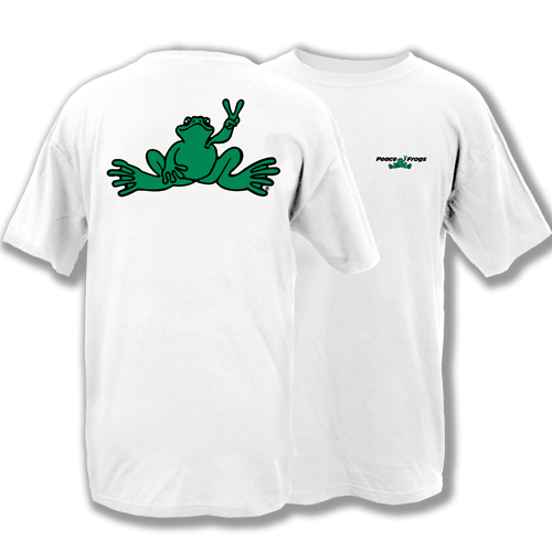 Peace Frogs Adult Green Frog Short Sleeve T-Shirt