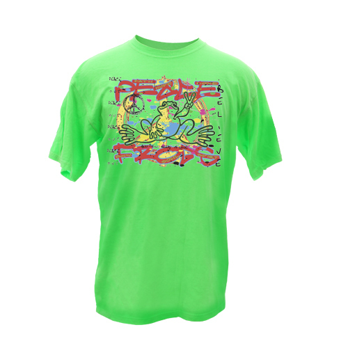 Peace Frogs Adult Graffitti Short Sleeve T-Shirt