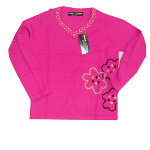 Peace Frogs Kids Pink Flower Wool Sweater
