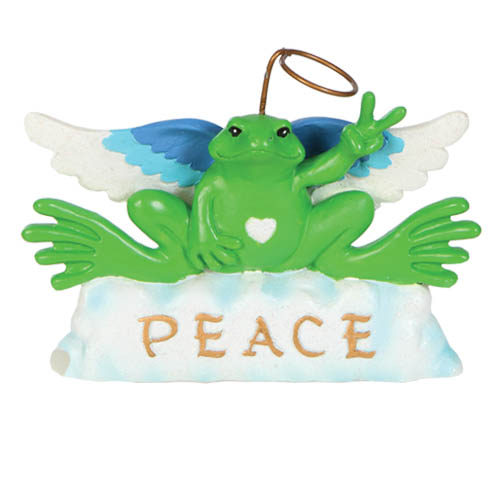 Peace Frogs 3.25" Resin Angel Figurine