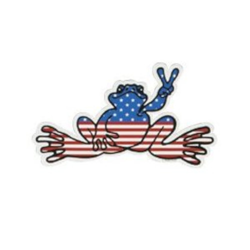 Peace Frogs Sm American Sticker