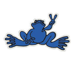 Peace Frogs Sm Blue Sticker