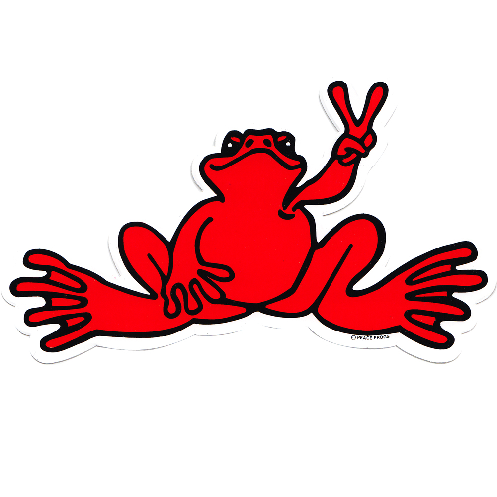 Product Image of Peace Frogs Sm Red Sticker