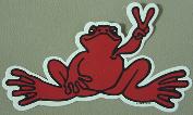 Peace Frogs Sm Red Sticker