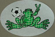 Peace Frogs Soccer Net Sticker