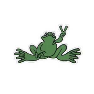 Peace Frogs Sm Green Sticker