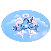 Peace Frogs Angel Sticker