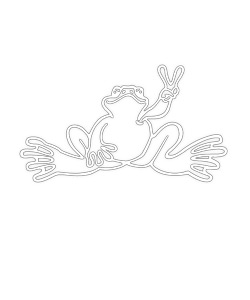 Peace Frogs Lg Outline Sticker