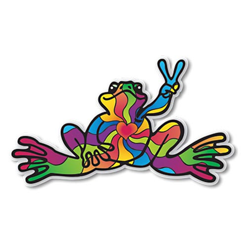 Peace Frogs Heart And Soul Sticker