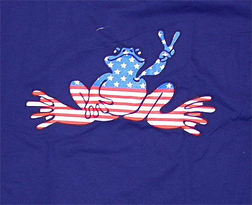 Peace Frogs Navy American Adult Long Sleeve T-Shirt