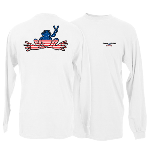 Peace Frogs American Adult Long Sleeve T-Shirt
