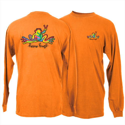 Peace Frogs Retro Adult Long Sleeve T-Shirt