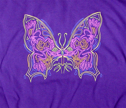Peace Frogs Groovy Butterfly Adult Long Sleeve T-Shirt