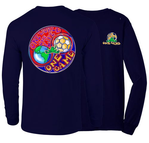 Product Image of Peace Frogs One World Soccer Adult Long Sleeve T-Shirt