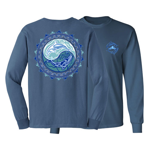 Product Image of Peace Frogs Tribal Dolphin Adult Long Sleeve T-Shirt