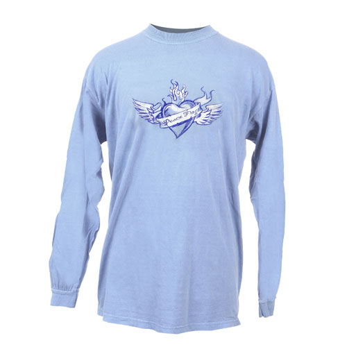 Peace Frogs Winged Heart Adult Long Sleeve T-Shirt