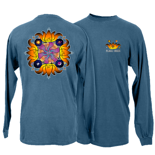 Peace Frogs Crazy Lotus Adult Long Sleeve T-Shirt
