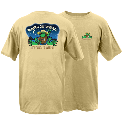 Peace Frogs Adult Cow Tippin Short Sleeve T-Shirt