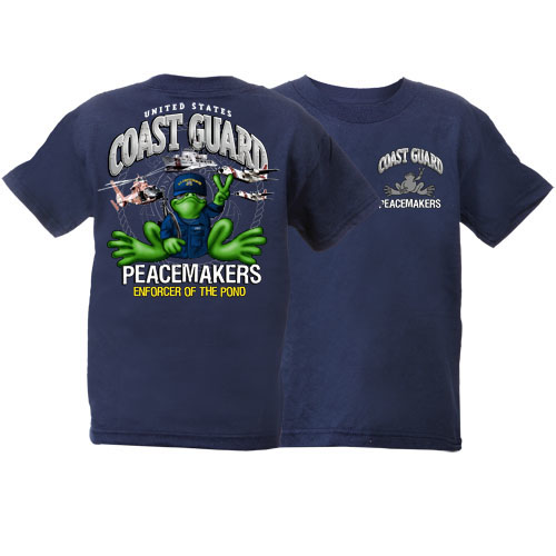 Peace Frogs US Coast Guard Short Sleeve Kids T-Shirt